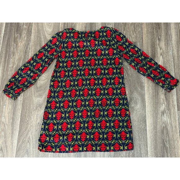 J. KHAKI BIG GIRLS L CORDUROY LONG SLEEVE DRESS PAISLEY NAVY RED YELLOW - Picture 6 of 6